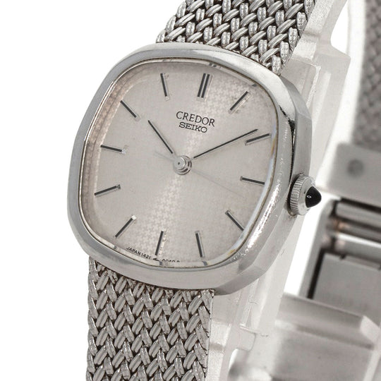SEIKO Watches Quartz 1421-5020 Stainless Steel , Stainless Steel Silver CREDOR square face Silver dial Women Used Authentic
