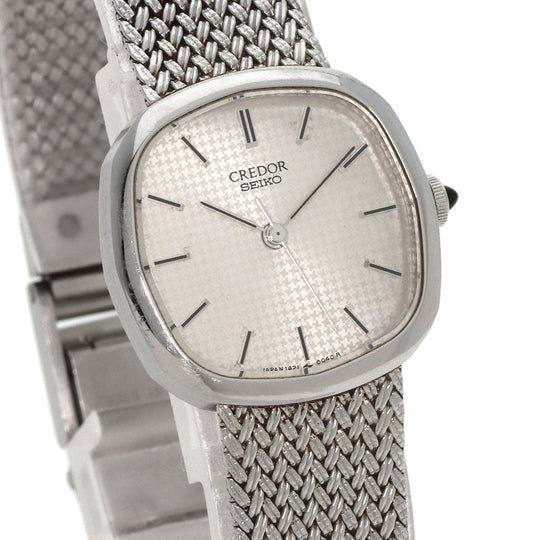SEIKO Watches Quartz 1421-5020 Stainless Steel , Stainless Steel Silver CREDOR square face Silver dial Women Used Authentic