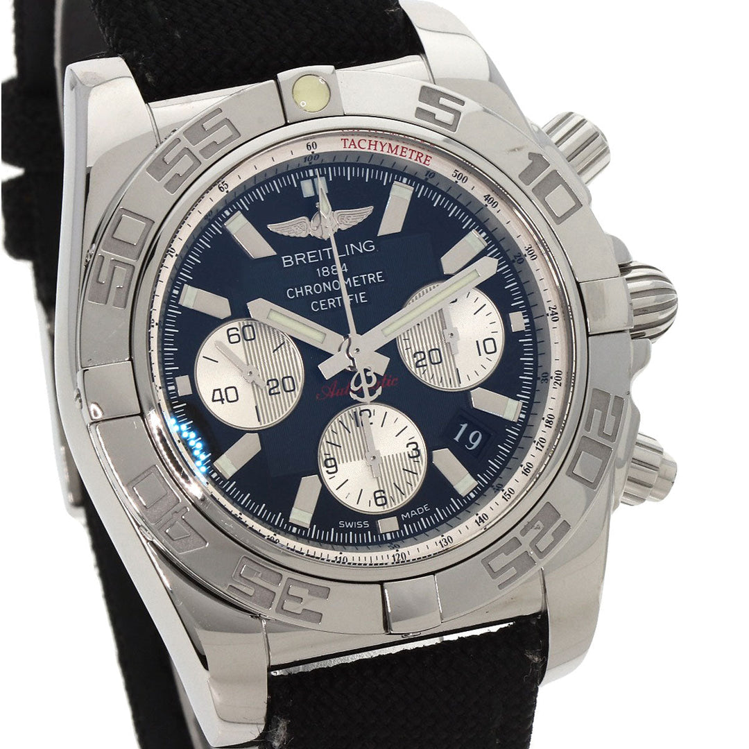 BREITLING Watches AB0110 Stainless Steel, Canvas Silver Chrono mat 44 mens Used Authentic