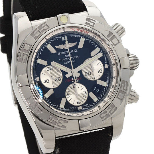 BREITLING Watches AB0110 Stainless Steel, Canvas Silver Chrono mat 44 mens Used Authentic