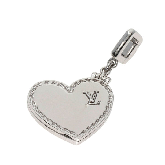 LOUIS VUITTON Pendant top K18WG Silver Pandantif Cool Heart Charm Women Used Authentic