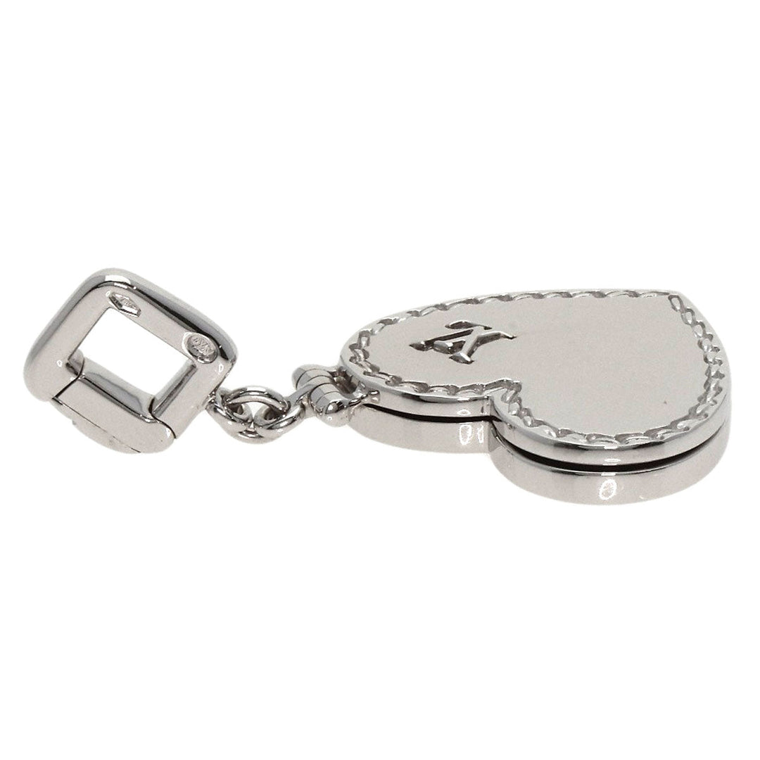 LOUIS VUITTON Pendant top K18WG Silver Pandantif Cool Heart Charm Women Used Authentic