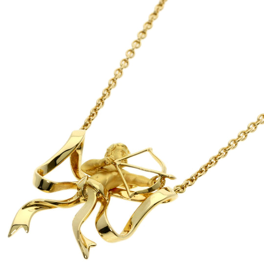 Carrera y Carrera Necklace 18K Yellow Gold gold Angel ribbon motif Women Used Authentic