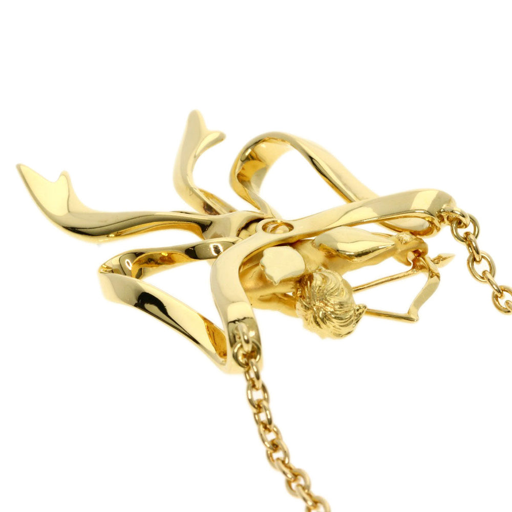 Carrera y Carrera Necklace 18K Yellow Gold gold Angel ribbon motif Women Used Authentic