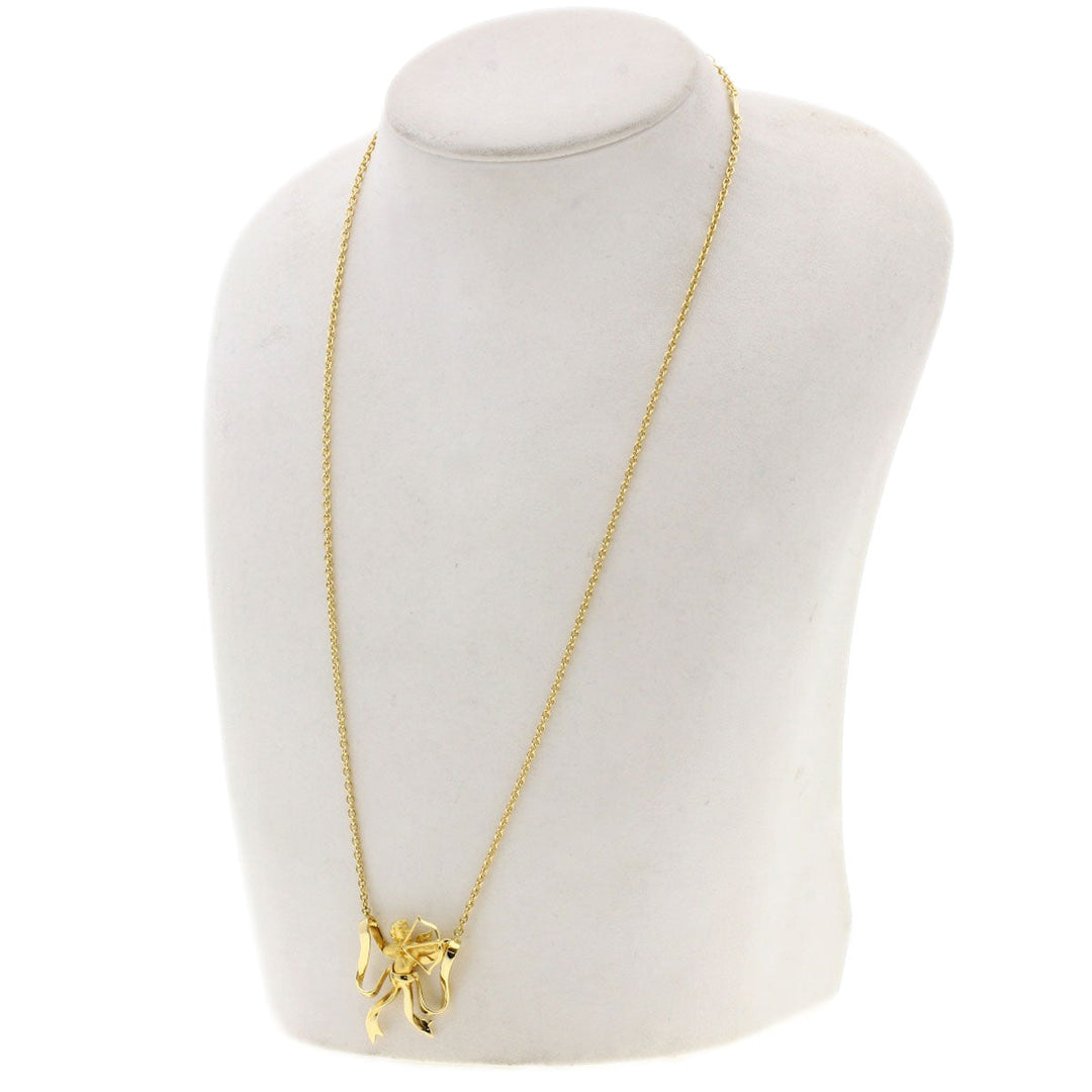 Carrera y Carrera Necklace 18K Yellow Gold gold Angel ribbon motif Women Used Authentic