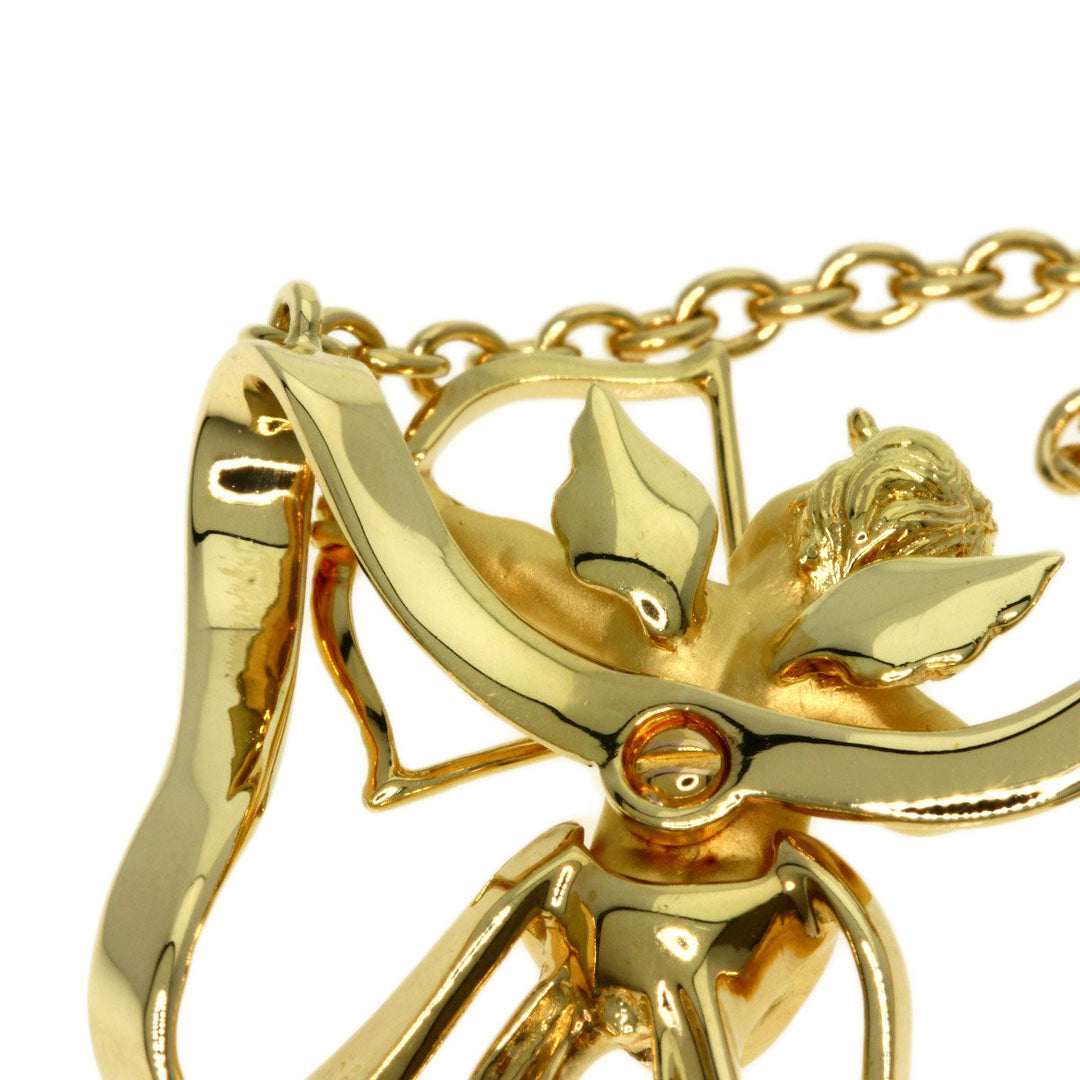 Carrera y Carrera Necklace 18K Yellow Gold gold Angel ribbon motif Women Used Authentic
