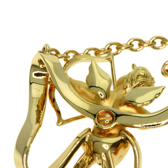 Carrera y Carrera Necklace 18K Yellow Gold gold Angel ribbon motif Women Used Authentic