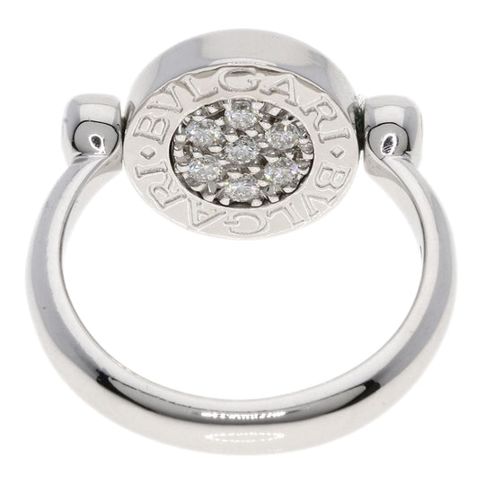 BVLGARI Ring K18WG Silver BVLGARI BVLGARI Flip Onyx Diamond #49 Women Used Authentic
