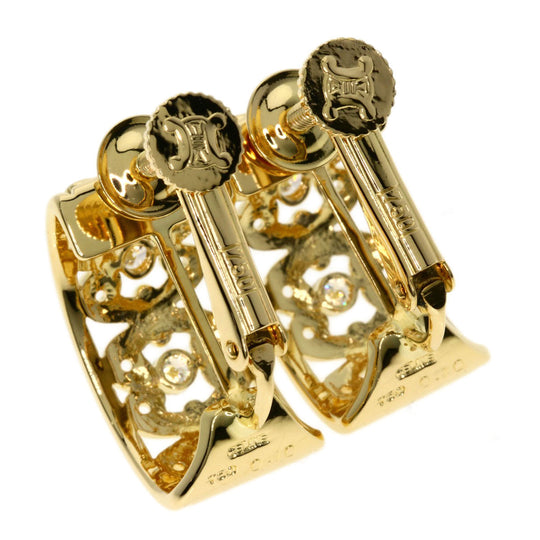 CELINE Earring 18K Yellow Gold gold diamond Women Used Authentic