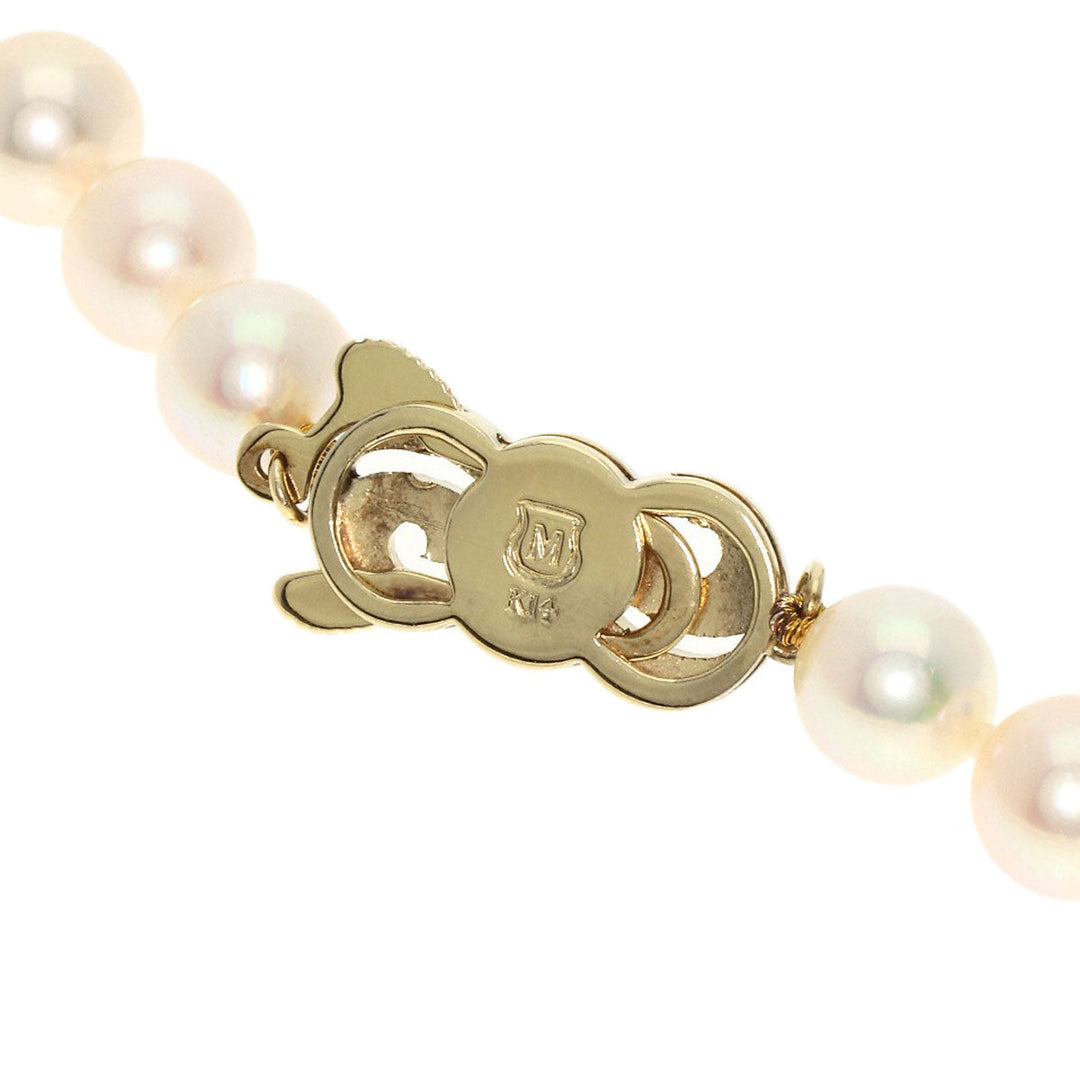 MIKIMOTO Necklace K14YG white Pearl Long Women Used Authentic