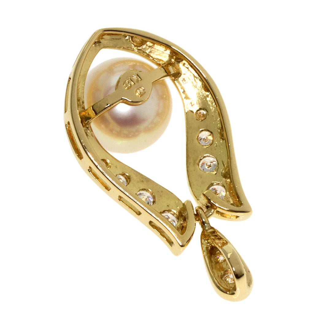 MIKIMOTO Pendant top 18K Yellow Gold gold Pearl pearl diamond Women Used Authentic