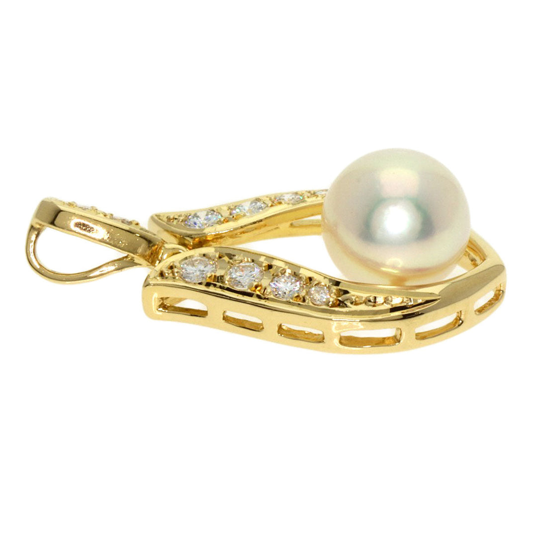 MIKIMOTO Pendant top 18K Yellow Gold gold Pearl pearl diamond Women Used Authentic