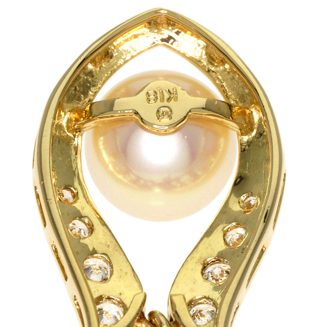 MIKIMOTO Pendant top 18K Yellow Gold gold Pearl pearl diamond Women Used Authentic