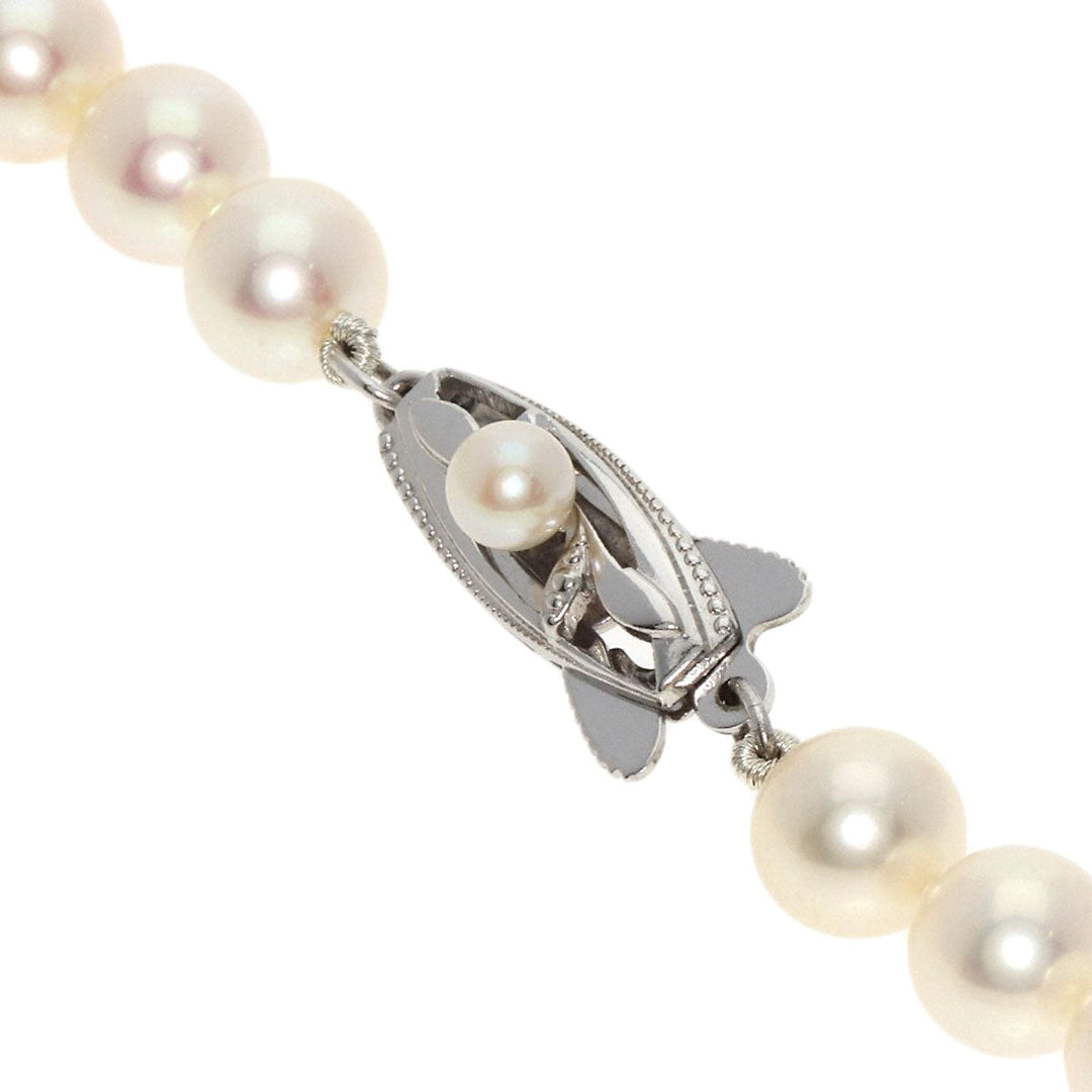 MIKIMOTO Necklace K14WG white Pearl Women Used Authentic