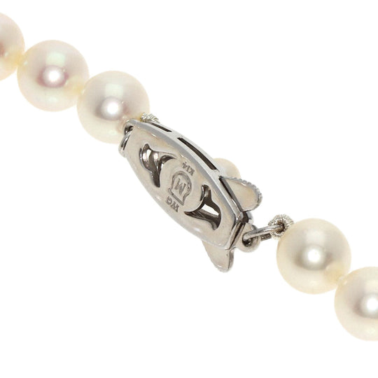 MIKIMOTO Necklace K14WG white Pearl Women Used Authentic