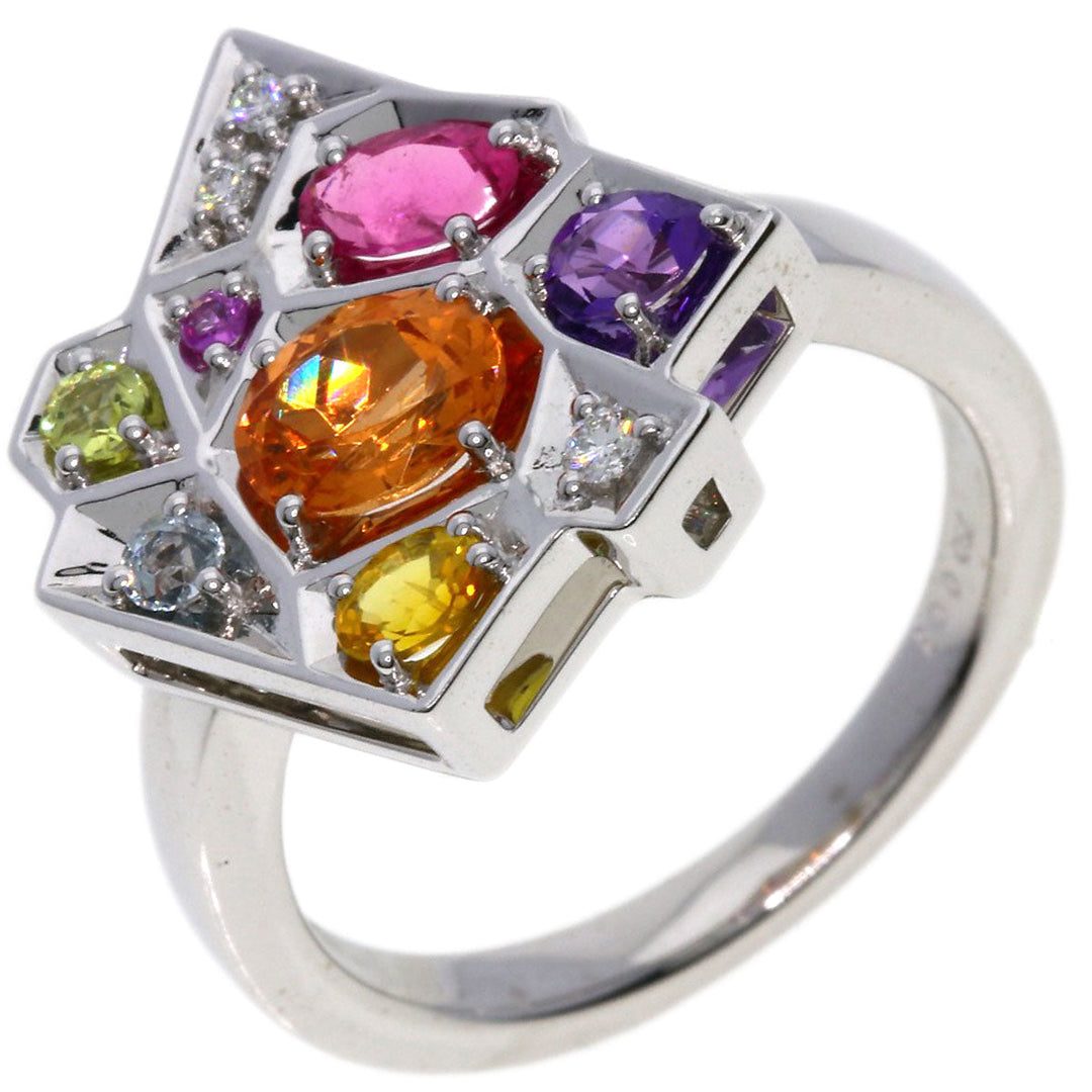 TASAKI Ring K18WG Silver Garnet diamond