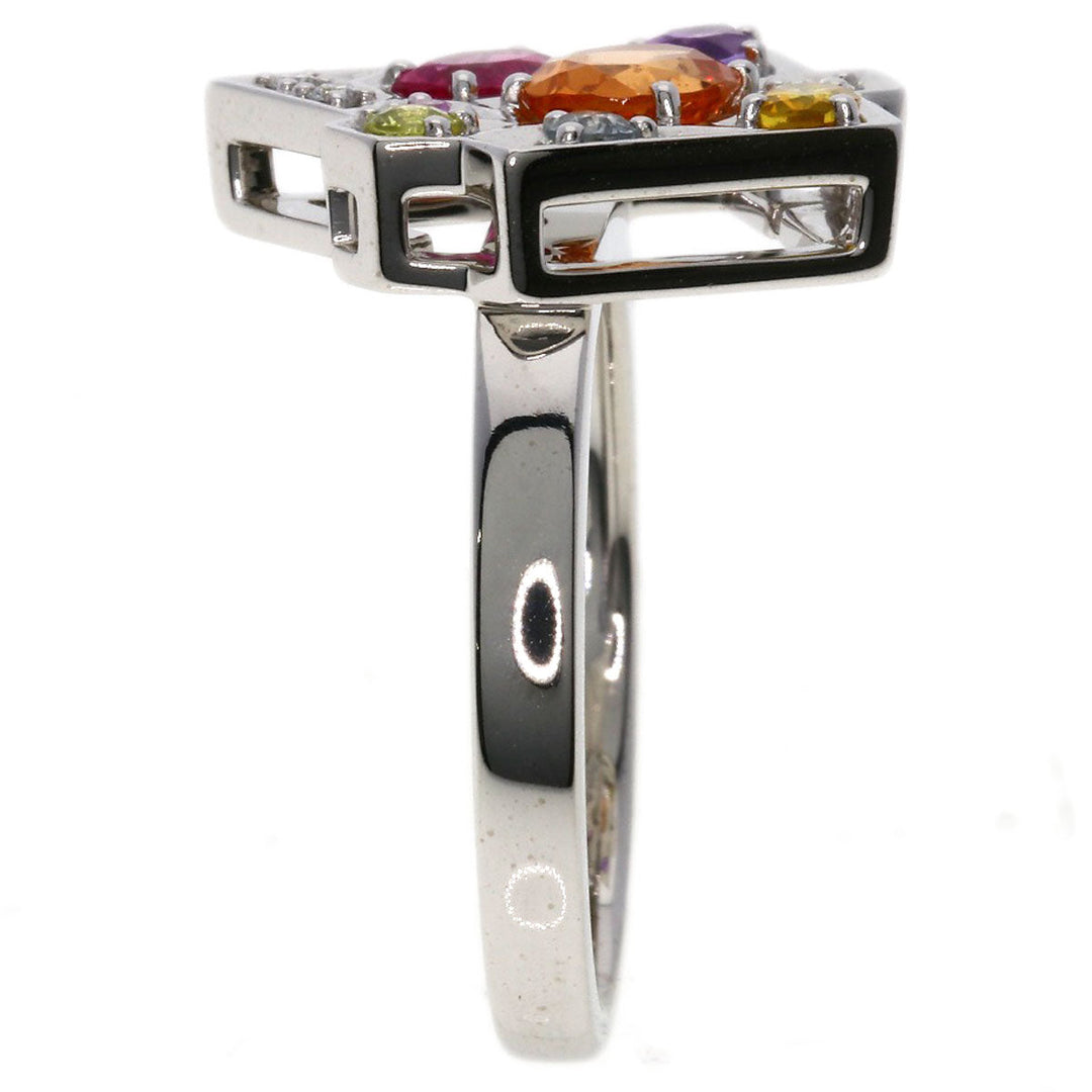 TASAKI Ring K18WG Silver Garnet diamond