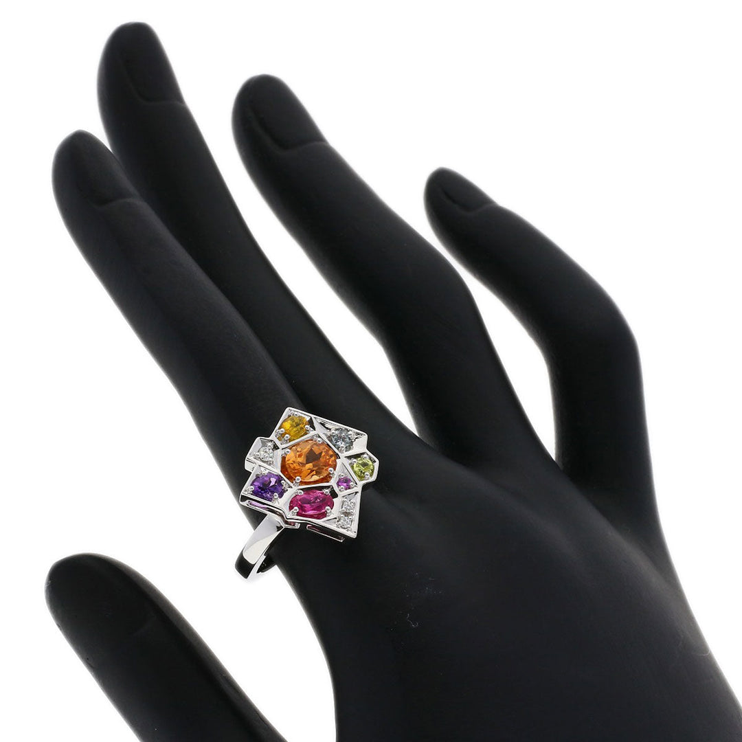 TASAKI Ring K18WG Silver Garnet diamond