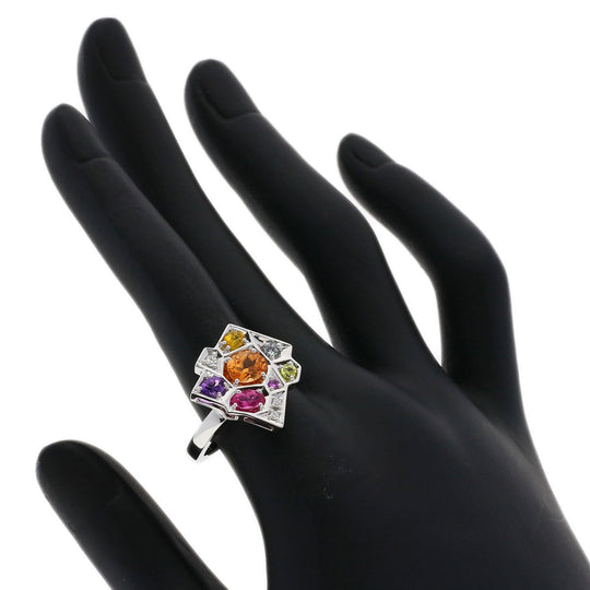 TASAKI Ring K18WG Silver Garnet diamond