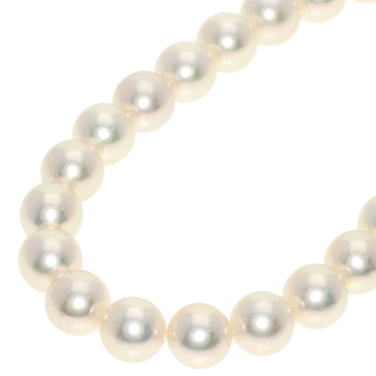 MIKIMOTO Necklace K14WG white Pearl Earrings 2-piece set Women Used Authentic