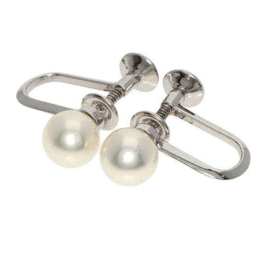 MIKIMOTO Necklace K14WG white Pearl Earrings 2-piece set Women Used Authentic