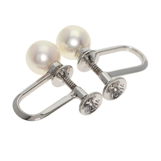 MIKIMOTO Necklace K14WG white Pearl Earrings 2-piece set Women Used Authentic