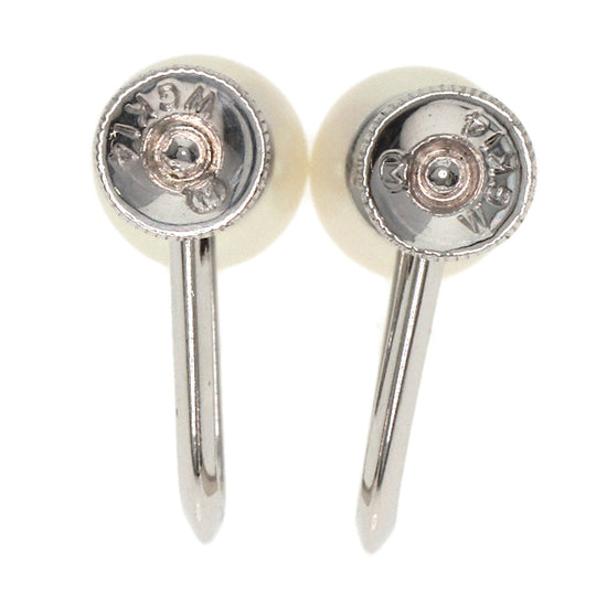 MIKIMOTO Necklace K14WG white Pearl Earrings 2-piece set Women Used Authentic