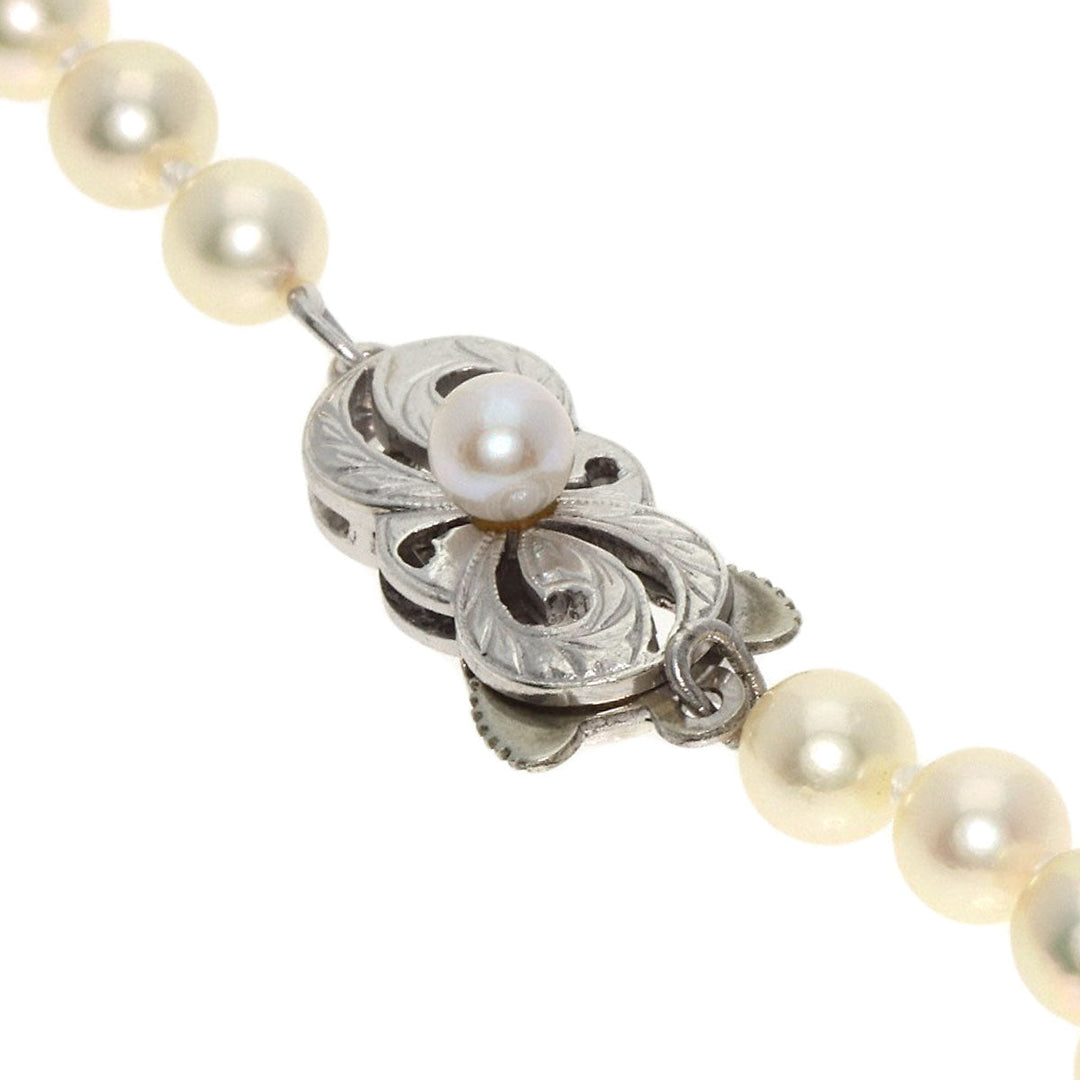 MIKIMOTO Necklace SV white Pearl Women Used Authentic