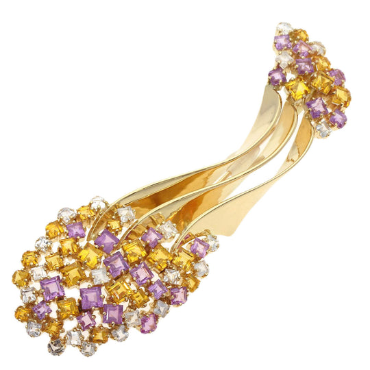JUNE Brooch 18K Yellow Gold gold sapphire Women Used Authentic