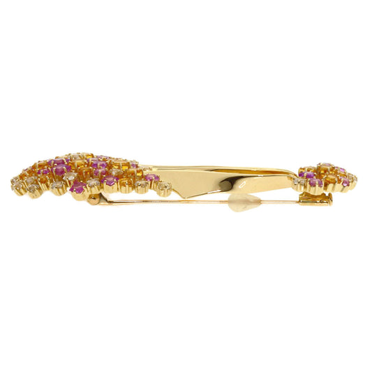 JUNE Brooch 18K Yellow Gold gold sapphire Women Used Authentic