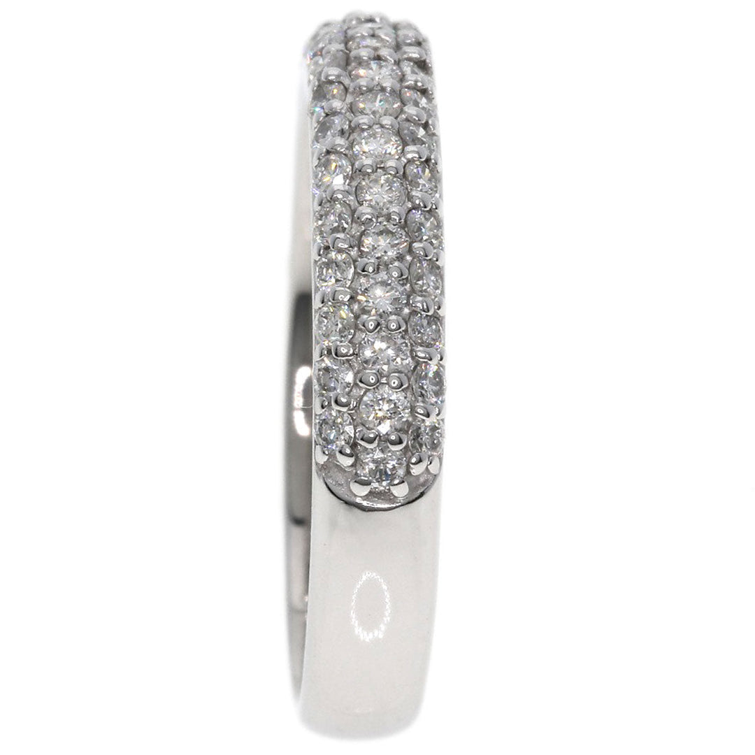 Ponte Vecchio Ring K18WG Silver Pave diamond