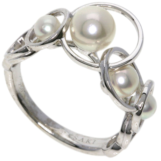TASAKI Ring K18WG Silver Enima Akoya Pearl Women Used Authentic