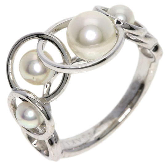 TASAKI Ring K18WG Silver Enima Akoya Pearl Women Used Authentic
