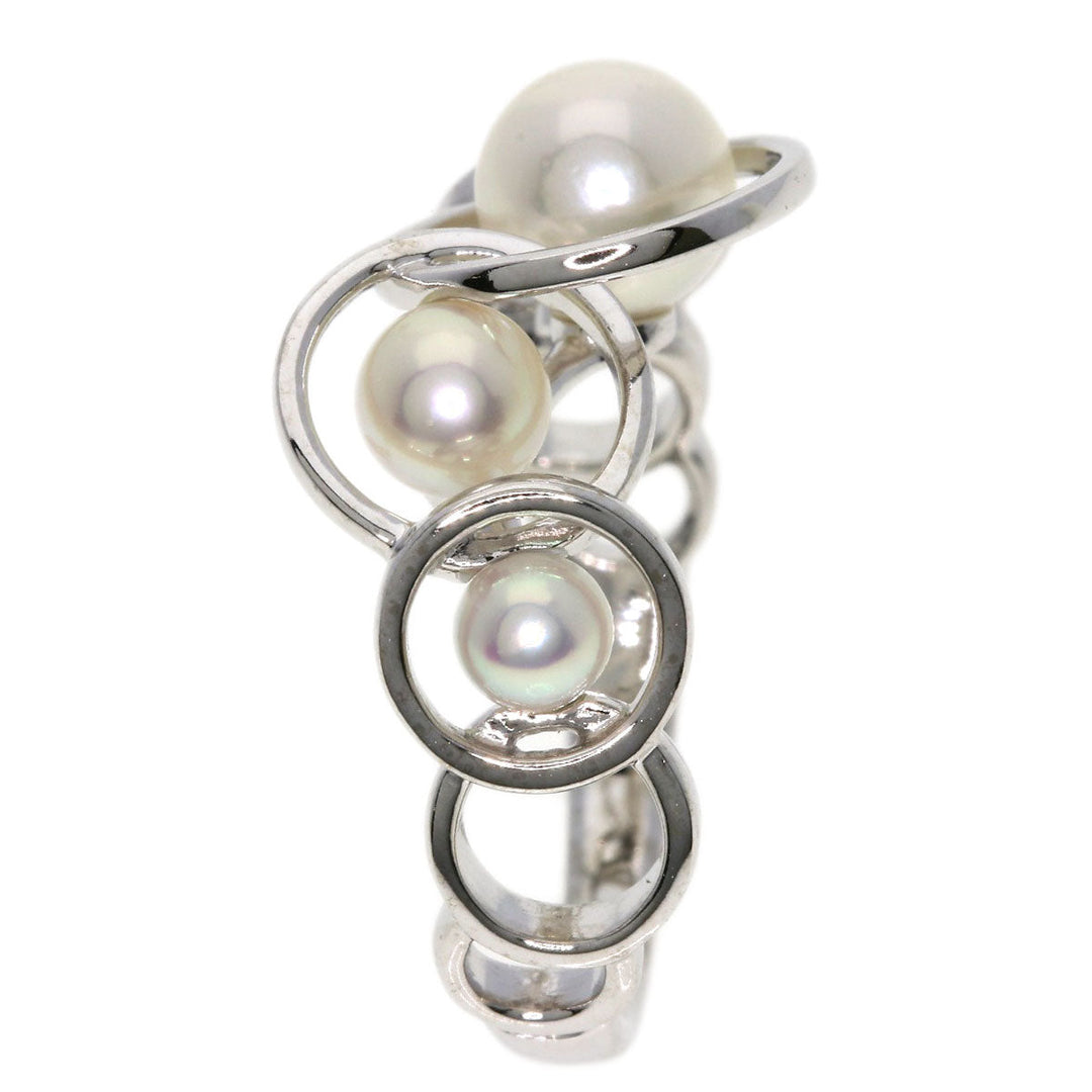 TASAKI Ring K18WG Silver Enima Akoya Pearl Women Used Authentic