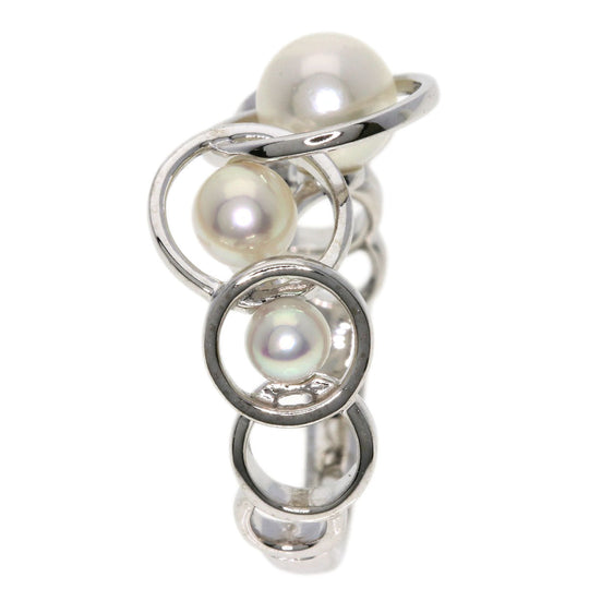 TASAKI Ring K18WG Silver Enima Akoya Pearl Women Used Authentic