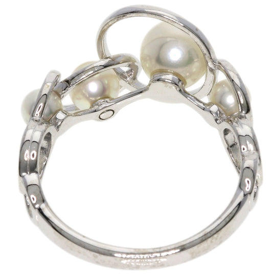 TASAKI Ring K18WG Silver Enima Akoya Pearl Women Used Authentic