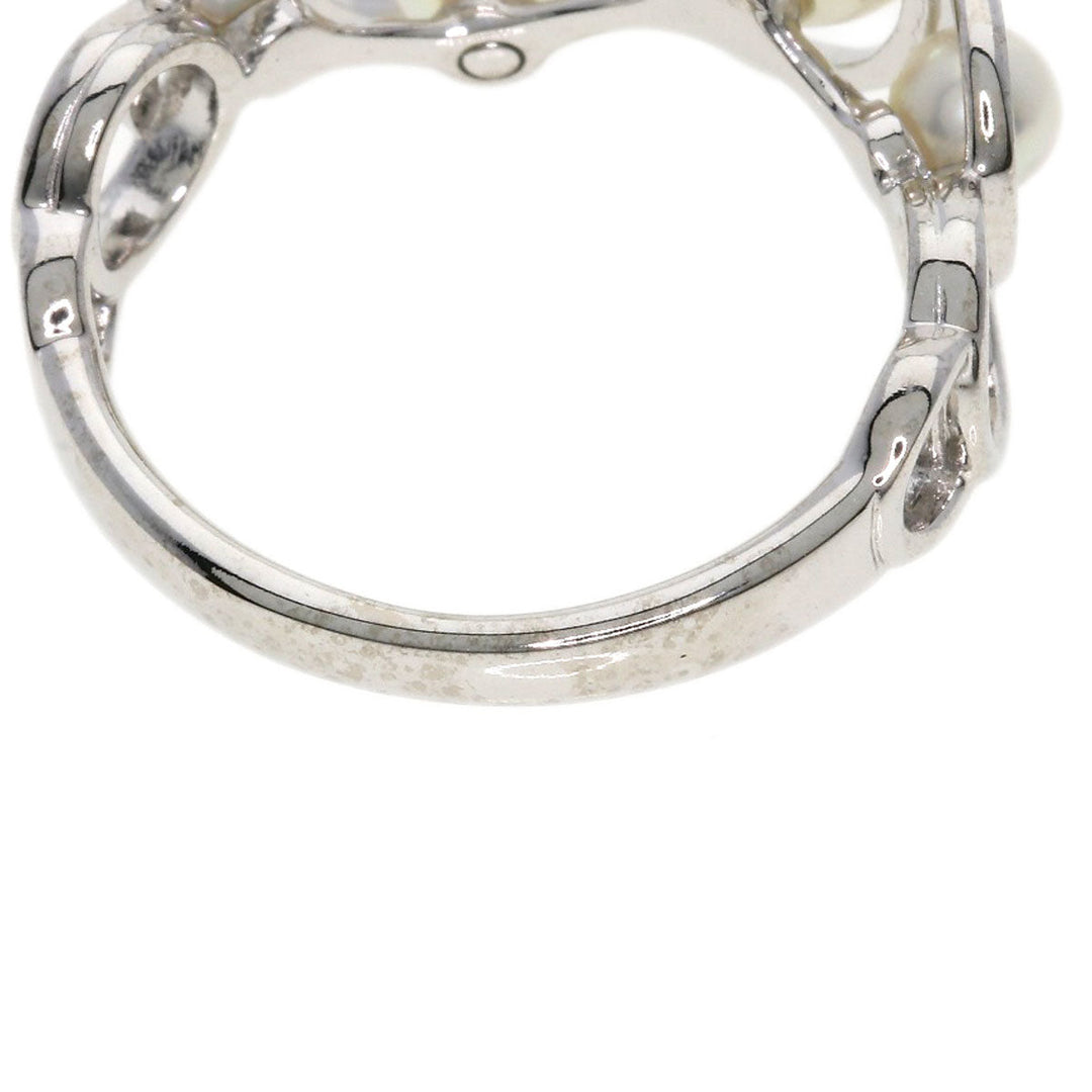 TASAKI Ring K18WG Silver Enima Akoya Pearl Women Used Authentic