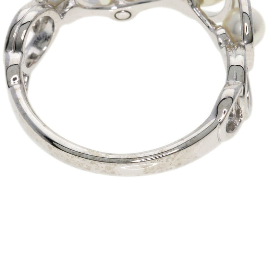 TASAKI Ring K18WG Silver Enima Akoya Pearl Women Used Authentic