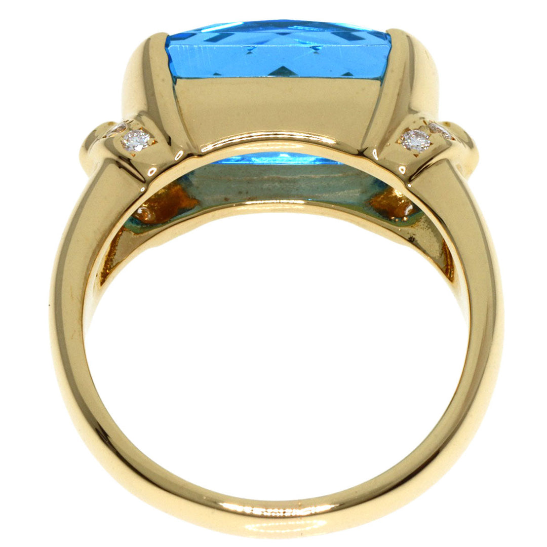 TASAKI Ring 18K Yellow Gold gold Blue Topaz diamond