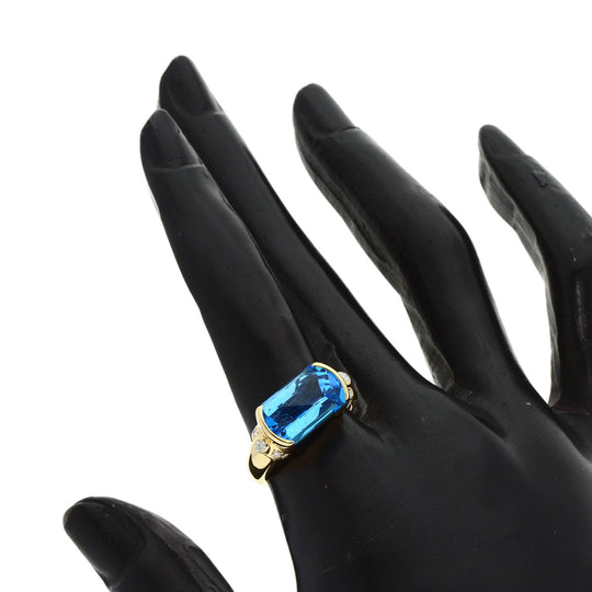TASAKI Ring 18K Yellow Gold gold Blue Topaz diamond