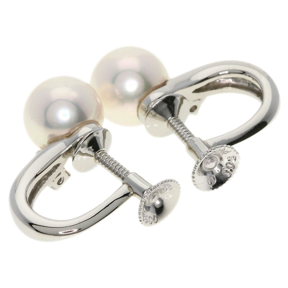 TASAKI Earring PT900 Silver Pearl pearl diamond Women Used Authentic