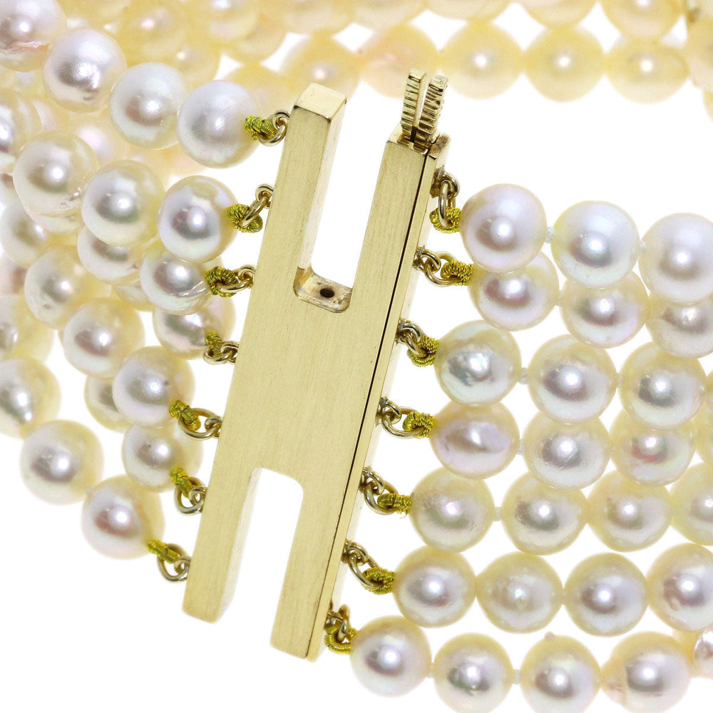 MIKIMOTO bracelet 18K Yellow Gold white Akoya pearl Pearl