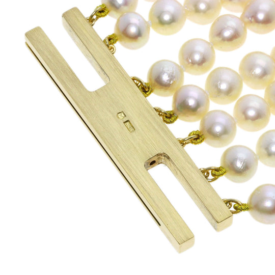 MIKIMOTO bracelet 18K Yellow Gold white Akoya pearl Pearl