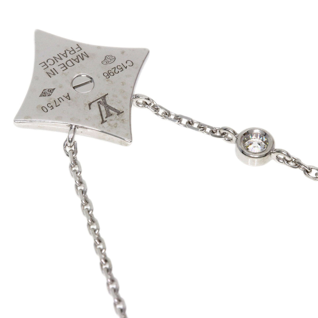 LOUIS VUITTON Necklace K18WG Silver Star Blossom BB Diamond Women Used Authentic
