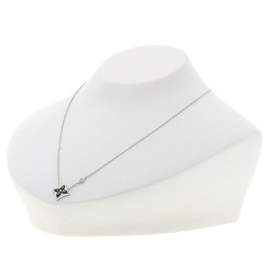 LOUIS VUITTON Necklace K18WG Silver Star Blossom BB Diamond Women Used Authentic