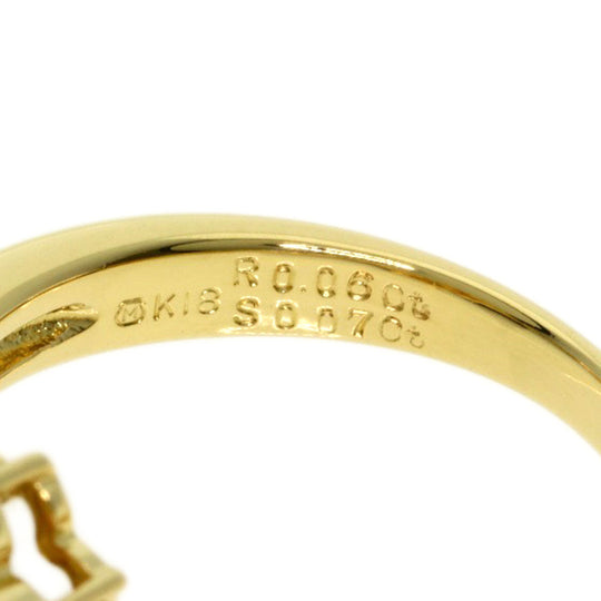 MIKIMOTO Ring 18K Yellow Gold gold Flower motif Diamond Sapphire Ruby