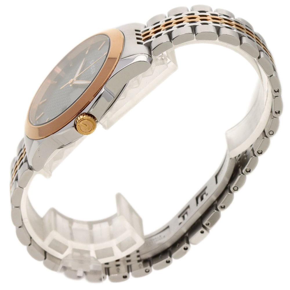GUCCI Watches Quartz 126.4 Stainless Steel , PGP gold G timeless black dial mens Used Authentic