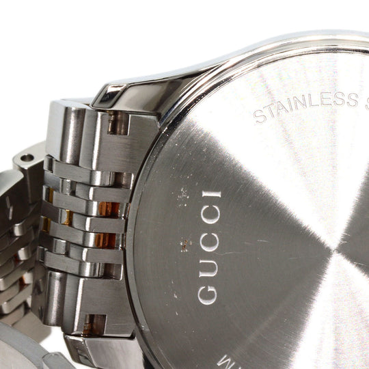 GUCCI Watches Quartz 126.4 Stainless Steel , PGP gold G timeless black dial mens Used Authentic