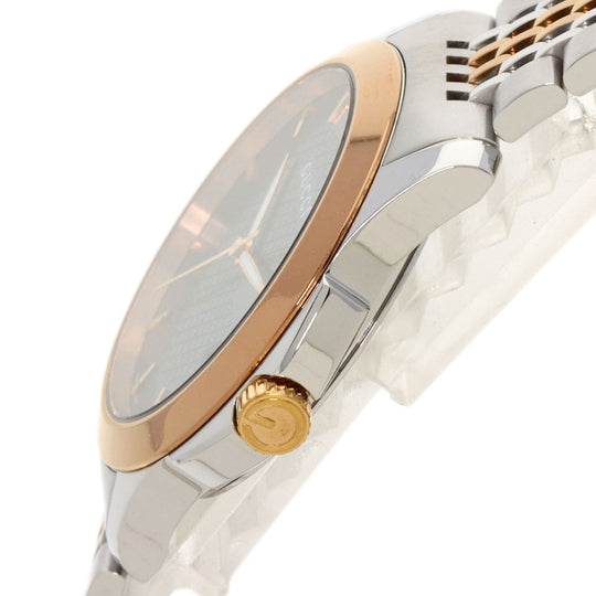 GUCCI Watches Quartz 126.4 Stainless Steel , PGP gold G timeless black dial mens Used Authentic