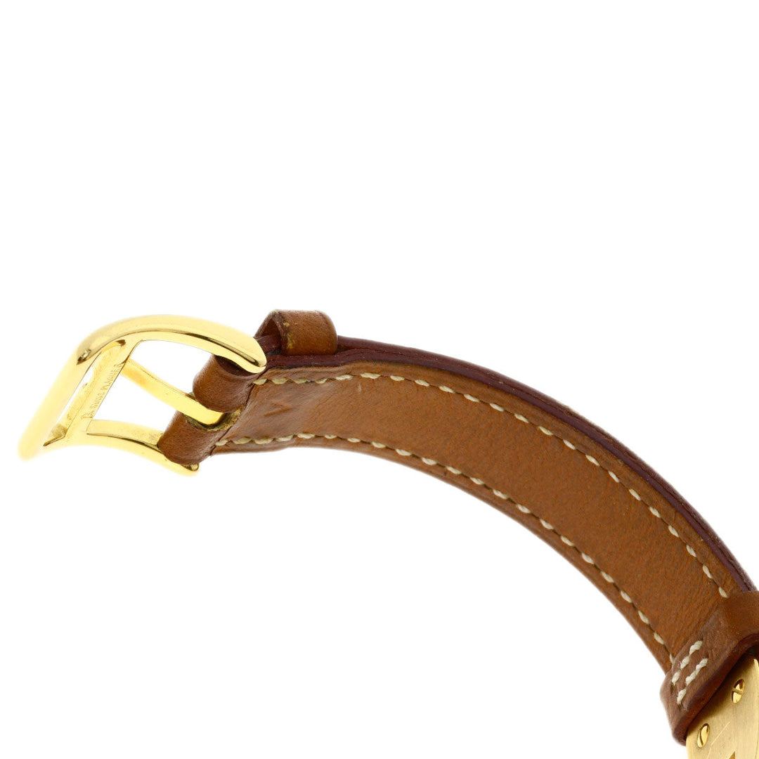 HERMES Watches Quartz Gold Plated, Leather gold Kelly watch gold dial Women Used Authentic